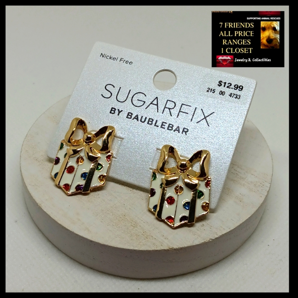 NWTs Baublebar Sugarfix Birthday Present Earrings.